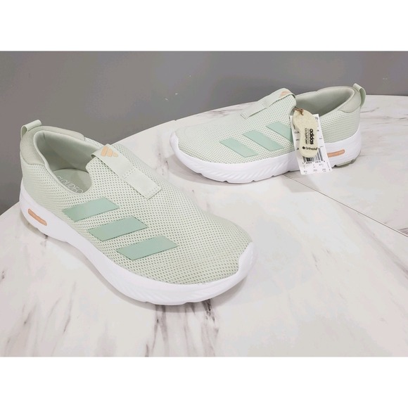 Adidas Cloudfoam Move Lounger Womens Size 8.5 Green Slip On Comfort Shoes JH6312
